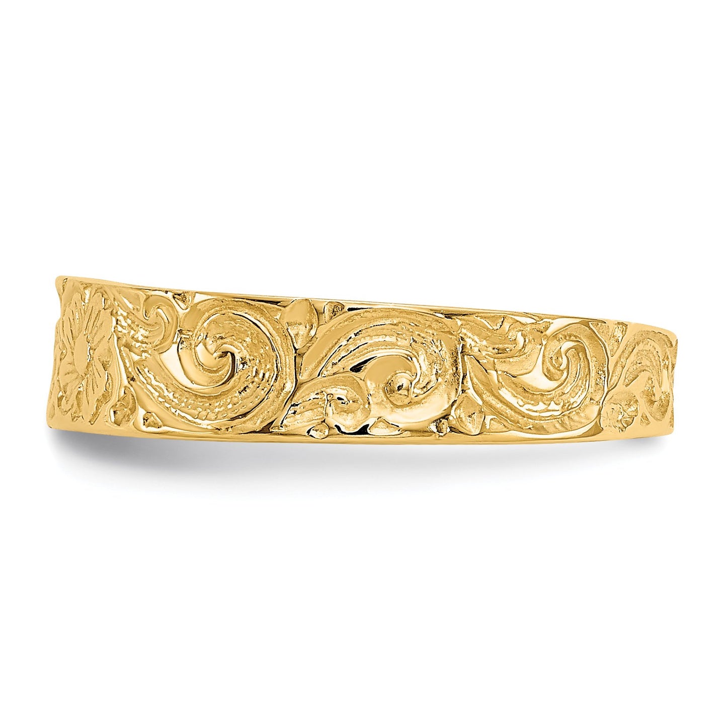 ✨14k Yellow Gold Flower and Scroll Pattern Toe Ring✨