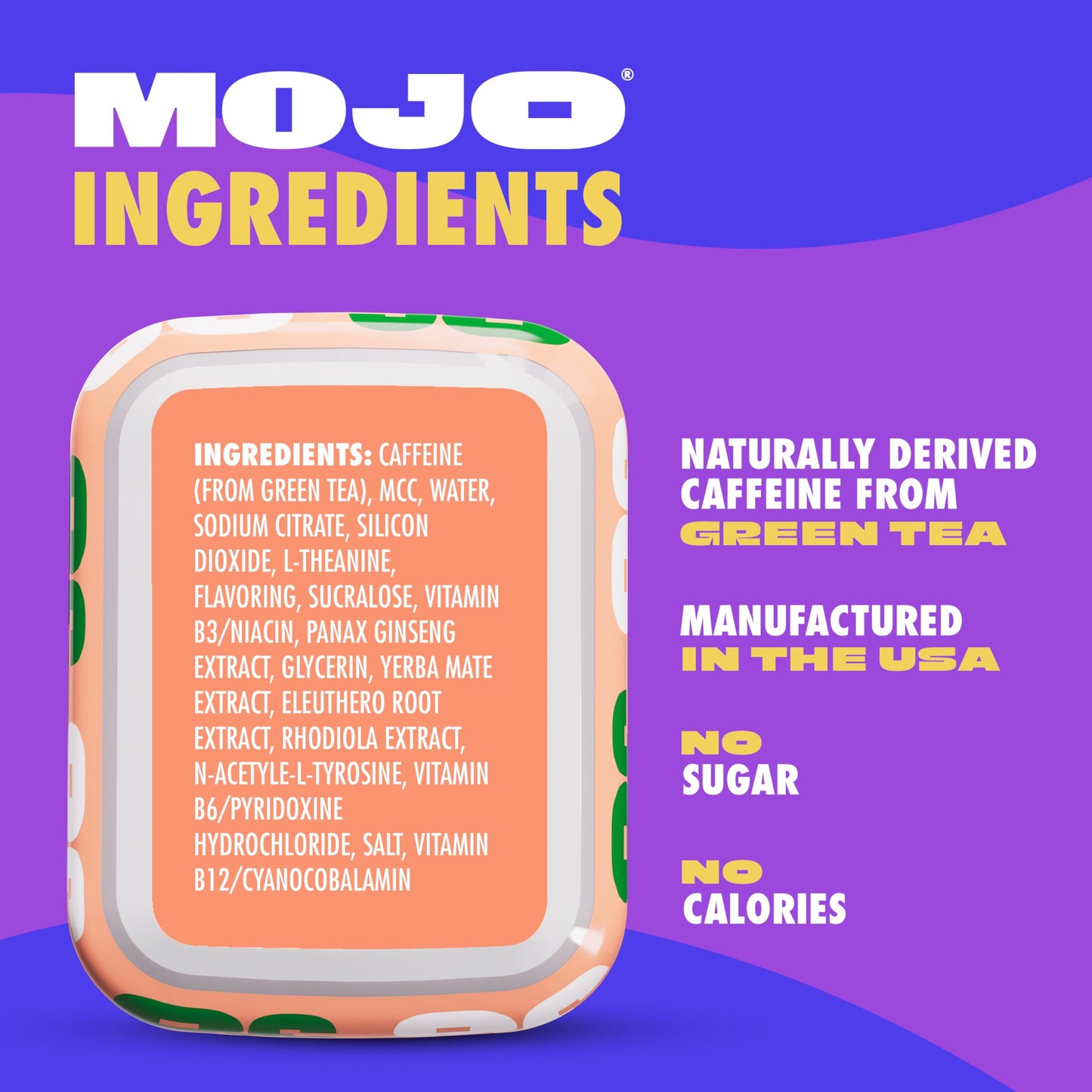 MOJO Energy Pouches Peach Watermelon Flavor